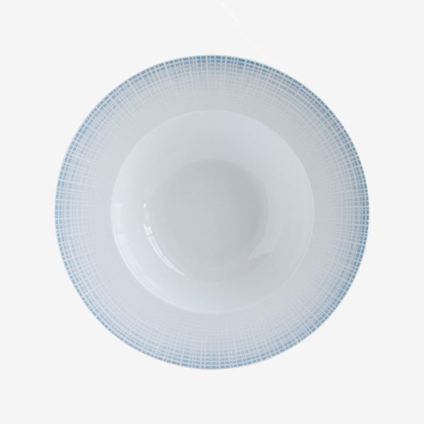 Bernardaud | Saphir Rim Soup - White & Turqoise Sale