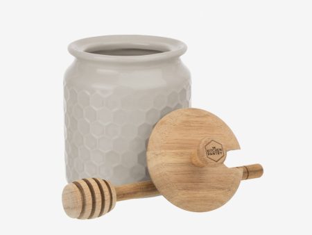 David Shaw | Honey Pot With Drizzler - Grey Fashion