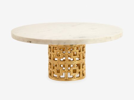 Jonathan Adler | Brass Nixon Cake Stand White Marble   Brass Online