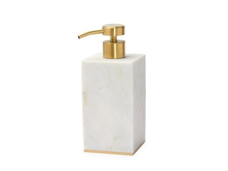 Sferra | Pietra Marble Soap Dispenser - White & Gold Hot on Sale