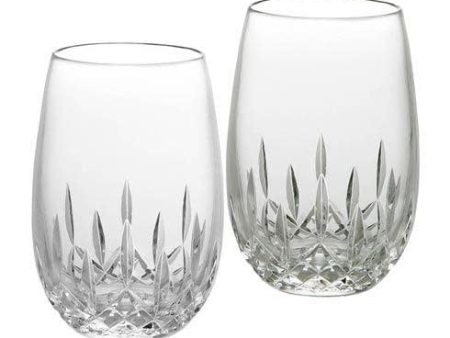 Waterford | Lismore Nouveau Stemless Wine White 8 Oz - Set of 2 For Sale